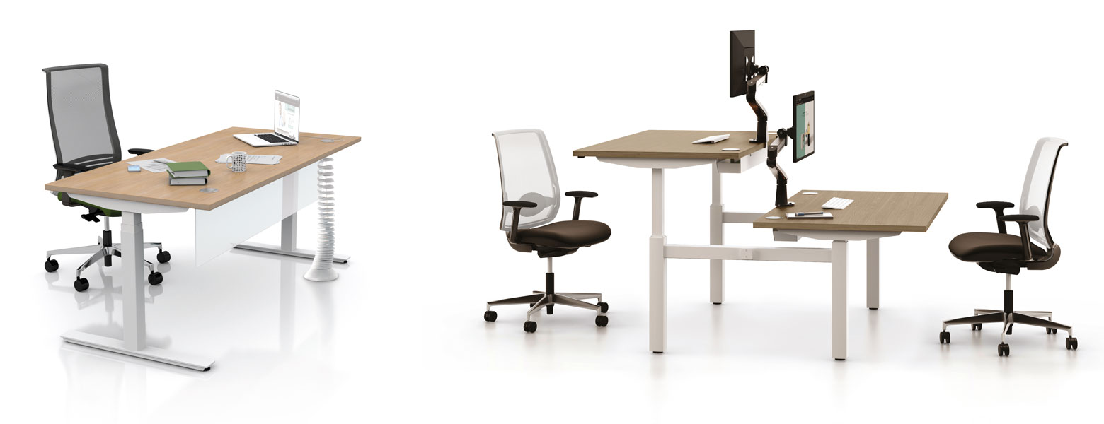 Bureau assis-debout Multitable, hauteur ajustable avec manivelle, l. 800 x  P 800 x H 708-1118 mm acheter à prix avantageux